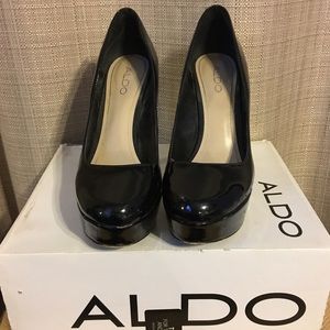 Aldo Patent Black Platform Stiletto Heels